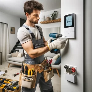installation professionelle thermostat d'ambiance connecté