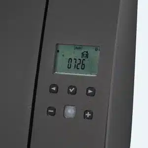 Radiateur électrique à inertie sèche 1000W EQUATION Virtuoso 2 connect gris panneau de controle