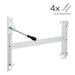 Radiateur électrique céramique 1000 W HJM Evelyn II horizontal blanc système de fixation