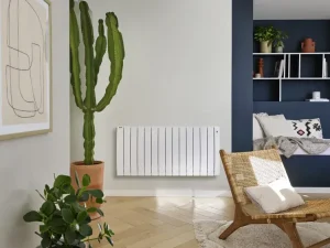 Radiateur électrique connecté à inertie fluide 2000W ACOVA Percale 2 horizontal salon