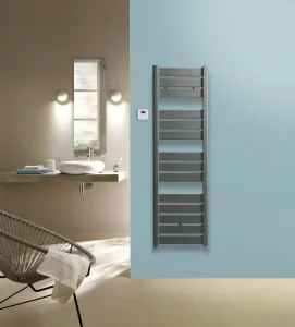 Sèche-serviettes électrique ACOVA 500W, H147.7 x l40 cm Madras gris aluminium salle de bain