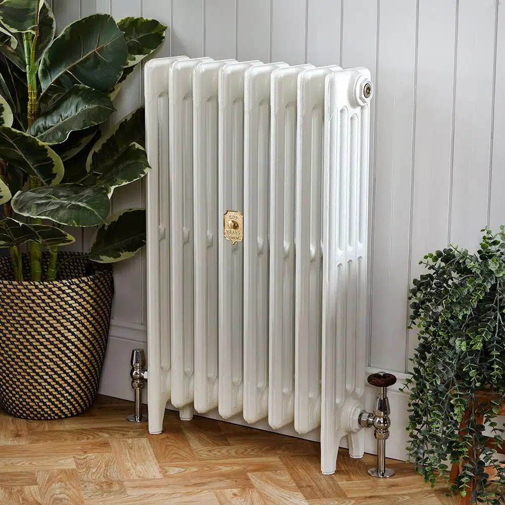 Radiateur à eau chaude 4 rangs Blanc porcelaine