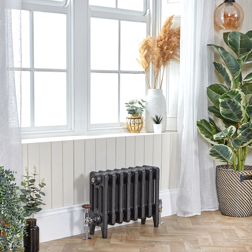 Radiateur à eau chaude 4 rangs Graphite Ancien
