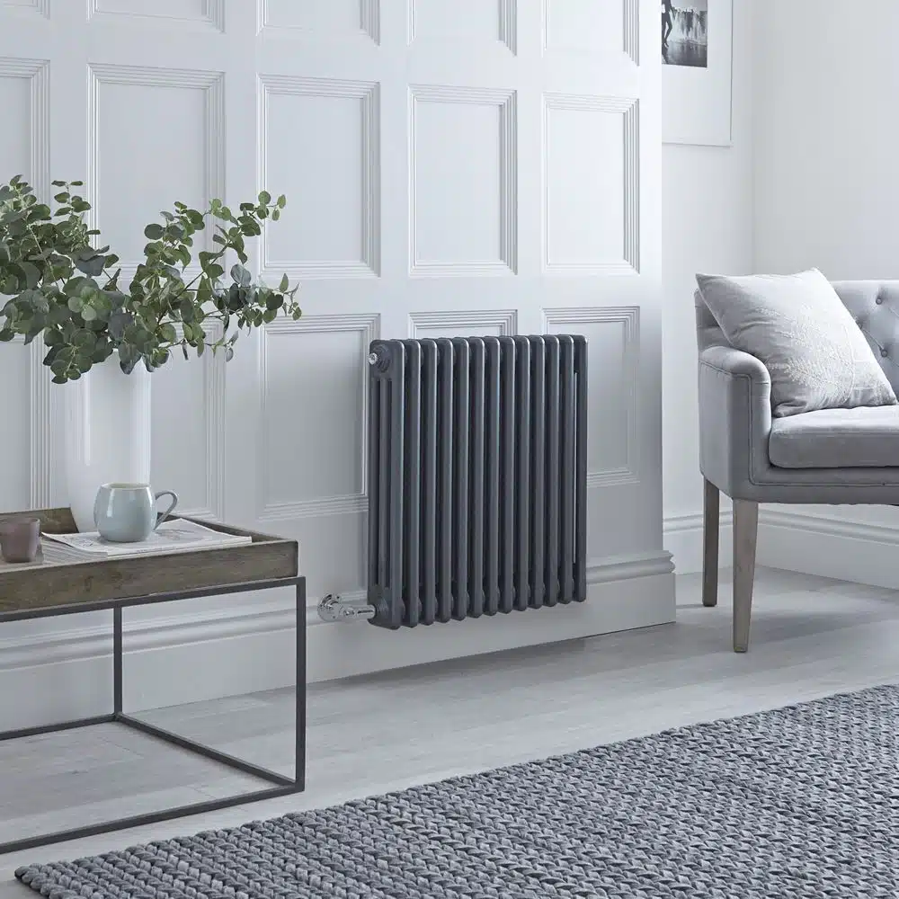 Radiateur électrique 3 rangs anthracite